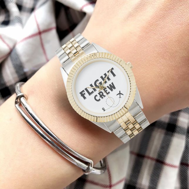 Reiseflug Crew Familienurlaub FlugzeugSpaß Armbanduhr (Von Creator hochgeladen)