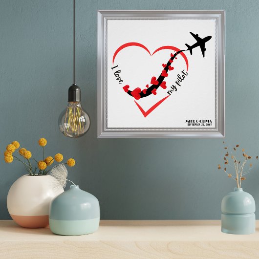 Reiseflugzeug Herz I Liebe Eigener Pilot Poster