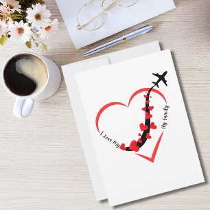 Reiseflugzeug Herz und ich liebe meine fliegende F Feiertagskarte