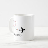 Reiseflugzeug Herzen Minimalistisch Benutzerdefini Kaffeetasse (Vorderseite Links)