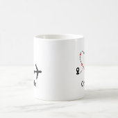 Reiseflugzeug Herzen Minimalistisch Benutzerdefini Kaffeetasse (Mittel)