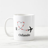 Reiseflugzeug Herzen Minimalistisch Benutzerdefini Kaffeetasse (Links)