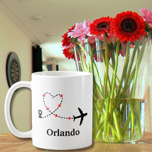 Reiseflugzeug Herzen Minimalistisch Benutzerdefini Kaffeetasse