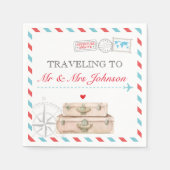 Reiseflugzeug Hochzeit Napkins Dekoration Mr. Mrs. Serviette (Vorderseite)