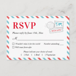 Reiseflugzeug-Hochzeitflugzeugkarte RSVP-Karte Pos RSVP Karte