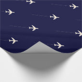 Reiseflugzeug mit gepunkteter Linie Geschenkpapier (Ecke)