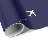 Reiseflugzeug mit gepunkteter Linie Geschenkpapier (Rolleneckpunkt)