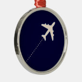 Reiseflugzeug mit gepunkteter Linie Ornament Aus Metall (Rechts)