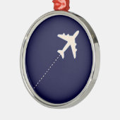 Reiseflugzeug mit gepunkteter Linie Ornament Aus Metall (Links)
