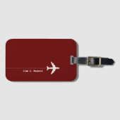Reiseflugzeug mit gestrichener Linie bordeauxfarbe Gepäckanhänger (Vorderseite (Horizontal))