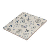 Reiseflugzeug-Pass-Stempel-Muster (2) Fliese (Seite)