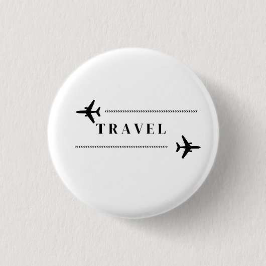 Reiseflugzeug T-Shirt Button (Vorderseite)
