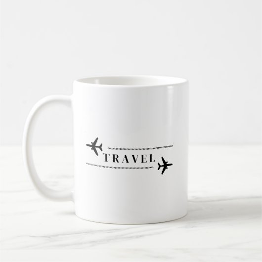 Reiseflugzeug T-Shirt Kaffeetasse (Links)