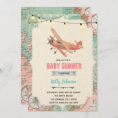 Reiseflugzeugdusche Geburtstagseinladung Einladung (Vorne/Hinten)