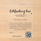 Reisefonds Anfrage Qr Code Honeymoon Fund Acryleinladungen (Vorderseite)