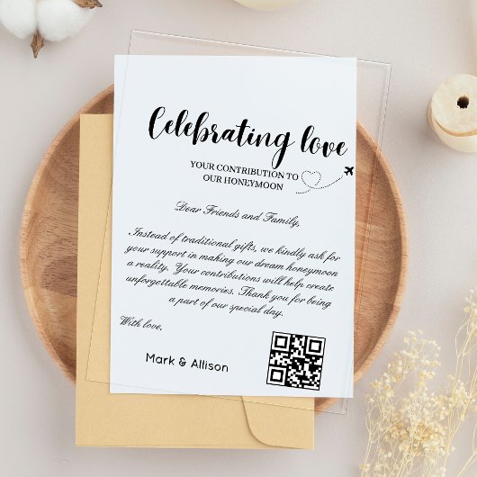 Reisefonds Anfrage Qr Code Honeymoon Fund Acryleinladungen