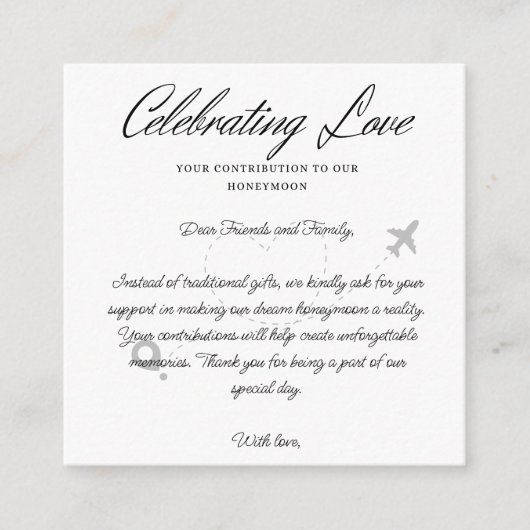 Reisefonds Anfrage Qr Code Honeymoon Fund Begleitkarte (Vorderseite)