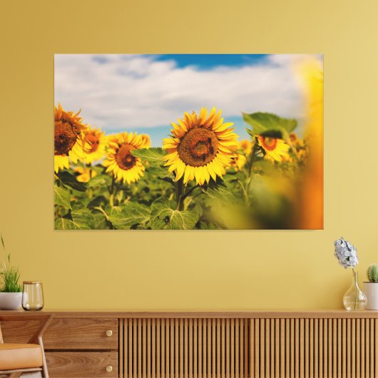 Reisefotografie-Dekoration mit Sonnenblumen-Foto Leinwanddruck (Insitu (Wohnzimmer))