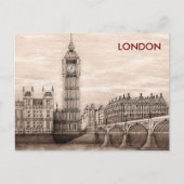 Reiseführer für Vintage Werbung nach London Postkarte (Vorderseite)