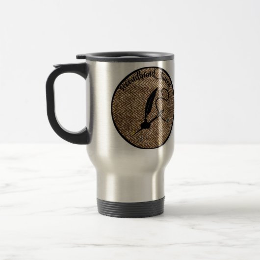 Reisegebrauchttweed-Logo-Tasse Reisebecher (Links)