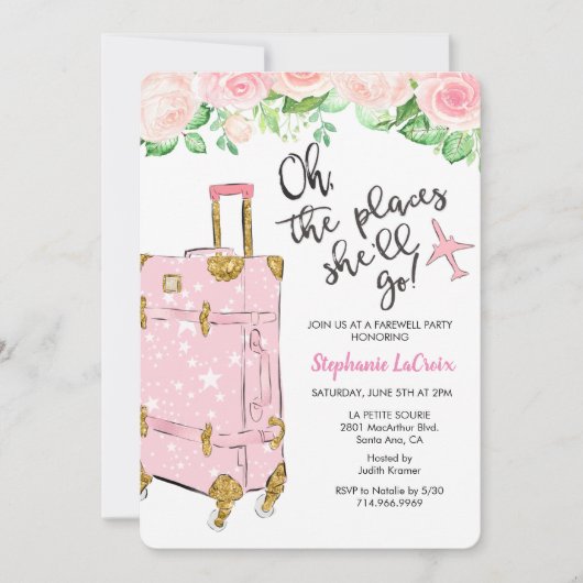 Reisegedanke war Abschied von der Party Einladung (Vorderseite)