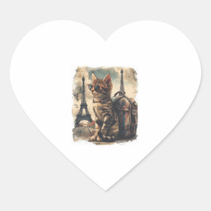 Reisegefährten-Katze Herz-Aufkleber