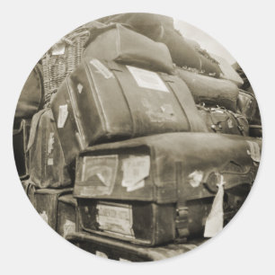 Reisegepäck Fuhrmann Wagen Koffer aus den 1890er J Runder Aufkleber