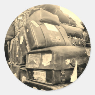 Reisegepäck Fuhrmann Wagen Koffer aus den 1890er J Runder Aufkleber