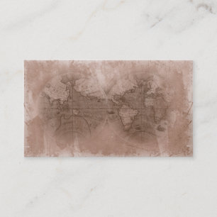 Reisegeschäftskarte Antike Weltkarte Globus beige Visitenkarte