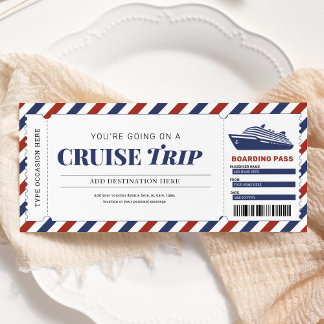 Reisegutschein für Kreuzfahrten Boarding Pass Reis Einladung
