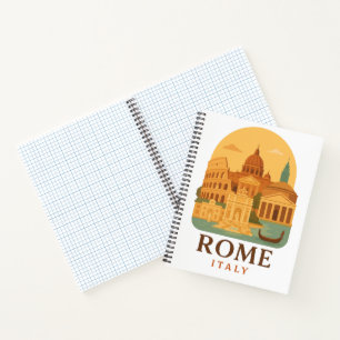 Reiseheft Vintage Rom Kolosseum & Pantheon Notizblock