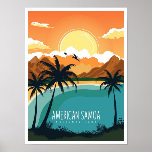 Reiseillustration Amerikanisch-Samoa-Nationalpark Poster (Vorne)