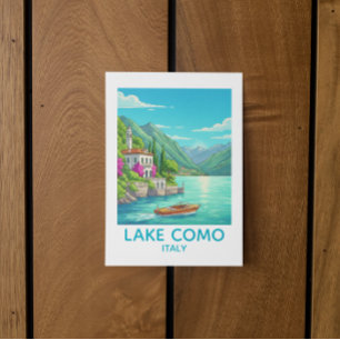 Reiseillustration des Lake Como im Vintage-Stil, I Postkarte