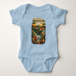 Reiseillustration im Vintage-Stil Jamaika Baby Strampler