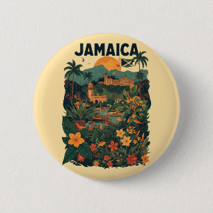 Reiseillustration im Vintage-Stil Jamaika Button