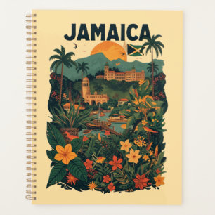 Reiseillustration im Vintage-Stil Jamaika Planer