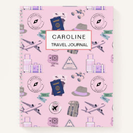 Reisejournal für ihren benutzerdefinierten Text Notizblock