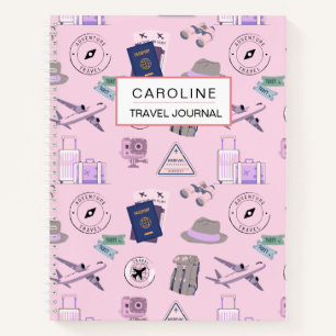 Reisejournal für ihren benutzerdefinierten Text Notizblock