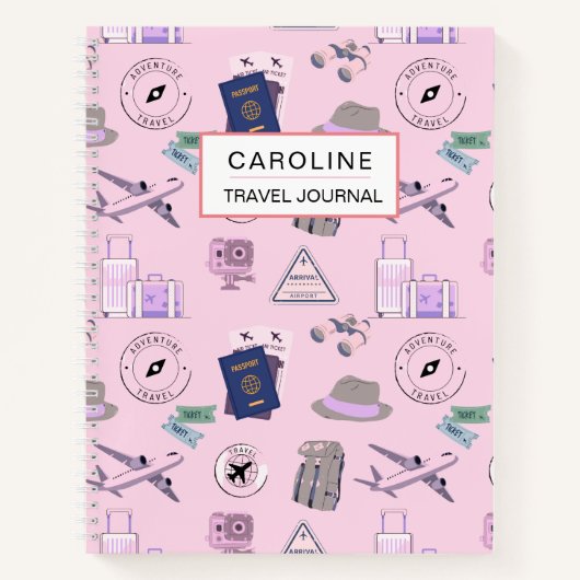 Reisejournal für ihren benutzerdefinierten Text Notizblock (Vorderseite)