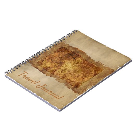 Reisejournal Vintages altes Kartenpapier Notizblock (Linke Seite)