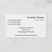 Reisekarte für Agent Visitenkarte (Rückseite)