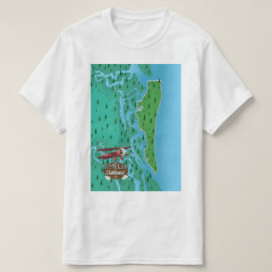 Reisekarte für Amelia Island Florida. T-Shirt