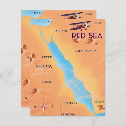 Reisekarte für das Rote Meer (Vorne/Hinten)
