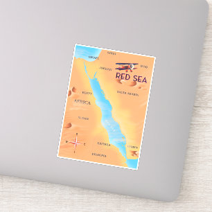 Reisekarte für das Rote Meer Aufkleber