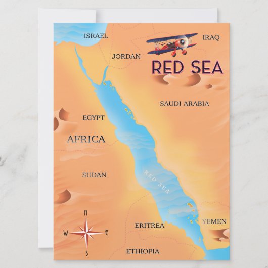 Reisekarte für das Rote Meer Einladung (Vorderseite)