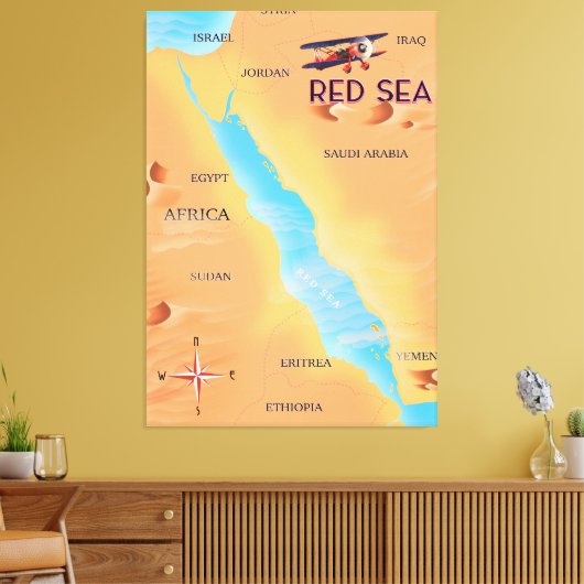 Reisekarte für das Rote Meer Leinwanddruck (Insitu (Wohnzimmer))