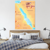 Reisekarte für das Rote Meer Leinwanddruck (Insitu (Schlafzimmer))