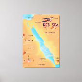 Reisekarte für das Rote Meer Leinwanddruck (Vorderseite)