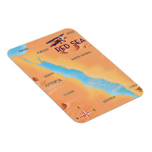 Reisekarte für das Rote Meer Magnet
