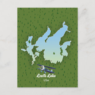 Reisekarte Leech Lake Einladungspostkarte